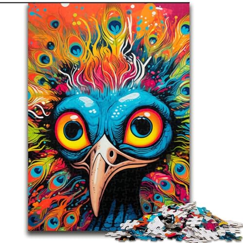 Puzzle für Erwachsene, 1000 Teile, Psychedelischer Pfau, anspruchsvolles Denkspiel, Familienaktivität, Heimdekoration, (Größe: 50x75cm) von LGSHENG