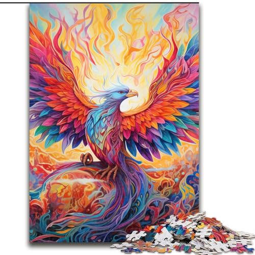 Puzzle für Erwachsene, 1000 Teile, Psychedelischer Phönixvogel, Puzzle, Spiel für Erwachsene, Geschenk, interaktives Familienspiel, Gehirn-Herausforderung, Geschenk (Größe: 26x38cm) von LGSHENG
