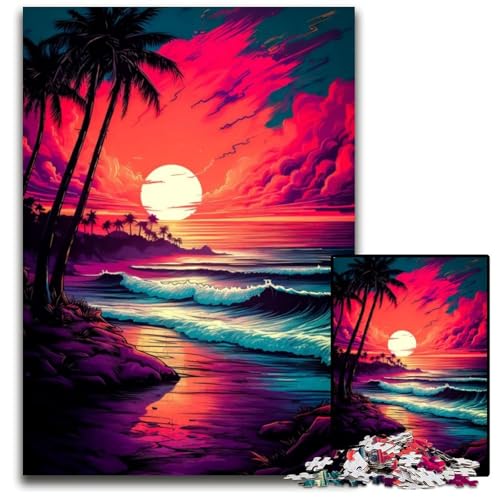 Puzzle für Erwachsene, 1000 Teile, Retro-Strand-Sonnenuntergang, unmögliches Puzzle für Erwachsene, ideal für Familienspaß, Entspannung, 26x38cm Puzzle für Erwachsene, 1000 Teile, Retro-Strand-Sonnenuntergang, unmögliches Puzzle für Erwachsene, ideal für Familienspaß, Entspannung, 26x38cm von LGSHENG