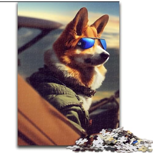 Puzzle für Erwachsene, 1000 Teile, Rufzeichen Corgi, Puzzle, Familienbindungsaktivität, einzigartiges Geschenk für Feiertage und Geburtstage (Größe: 26x38cm) von LGSHENG