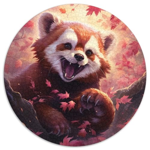 Puzzle für Erwachsene, 1000 Teile, Sakura-Roter Panda, Kartonpuzzle, perfekt für Halloween, Weihnachten, Geburtstagsgeschenk, 67,5 x 67,5 cm von LGSHENG