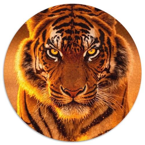 Puzzle für Erwachsene, 1000 Teile, Savage Fire Tigers, Kartonpuzzle, perfekt für Halloween, Weihnachten, Geburtstagsgeschenk, 67,5 x 67,5 cm von LGSHENG