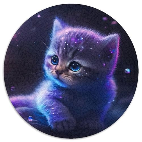 Puzzle für Erwachsene, 1000 Teile, Schneekatze, Kartonpuzzle, perfekt für Halloween, Weihnachten, Geburtstagsgeschenk, 67,5 x 67,5 cm von LGSHENG
