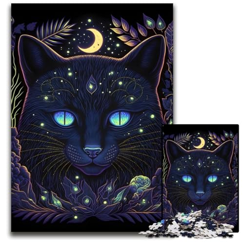 Puzzle für Erwachsene, 1000 Teile, Schwarzlicht-Katzen-Puzzle für Erwachsene, hochschwieriges Denkspiel für Jugendliche, 50x75cm Puzzle für Erwachsene, 1000 Teile, Schwarzlicht-Katzen-Puzzle für Erwachsene, hochschwieriges Denkspiel für Jugendliche, 50x75cm von LGSHENG