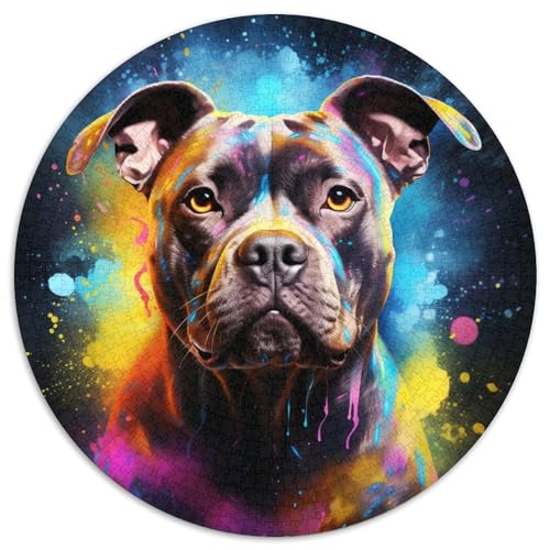 Puzzle für Erwachsene, 1000 Teile, Staffordshire Bull Terrier, Unmögliches Puzzle für Erwachsene, perfektes Weihnachts- und Neujahrsgeschenk, Feiertagsgeschenk, 67,5 x 67,5 cm Puzzle für Erwachsene, 1000 Teile, Staffordshire Bull Terrier, Unmögliches Puzzle für Erwachsene, perfektes Weihnachts- und Neujahrsgeschenk, Feiertagsgeschenk, 67,5 x 67,5 cm von LGSHENG