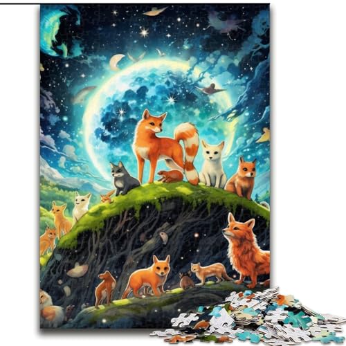 Puzzle für Erwachsene, 1000 Teile, Sternenhimmel-Fuchs-Puzzle, interaktives Familienspiel, ideal für Teenager, Denksport-Geschenk (Größe: 50x75cm) von LGSHENG