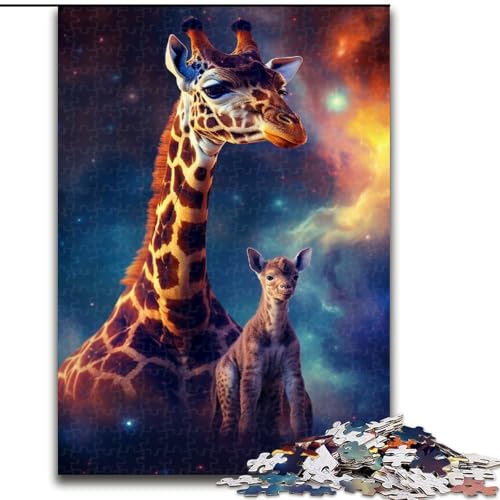 Puzzle für Erwachsene, 1000 Teile, Sternennacht-Giraffe, Spiel für Erwachsene, Geschenk, Familien-Interaktives Spiel, Gehirn-Herausforderung, Geschenk (Größe: 50x75cm) von LGSHENG