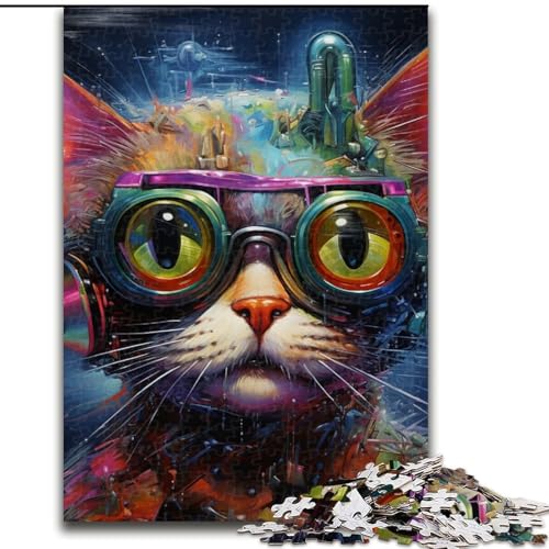 Puzzle für Erwachsene, 1000 Teile, Techno-Cat-Puzzle, anspruchsvolles Denkspiel für Teenager, perfekt als Heimdekoration oder Geschenk (Größe: 50x75cm) von LGSHENG