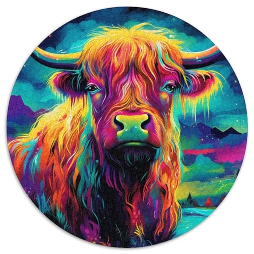 Puzzle für Erwachsene, 1000 Teile, Tier-Büffel, 1000-teiliges Puzzle für Erwachsene, ideales Weihnachts- oder Geburtstagsgeschenk, Partyspiel-Spielzeug (67,5 x 67,5 cm) von LGSHENG
