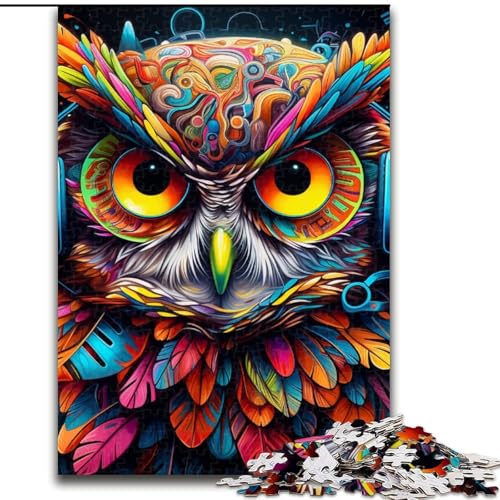 Puzzle für Erwachsene, 1000 Teile, Tier-Eulen-Puzzle, anspruchsvolles Denkspiel, Familienaktivität, Heimdekoration, (Größe: 50x75cm) von LGSHENG