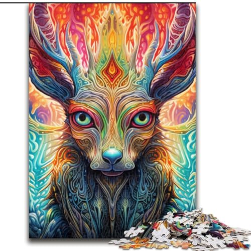 Puzzle für Erwachsene, 1000 Teile, Tier-Hirsch-Puzzle, anspruchsvolles DIY-Dekorationsspiel, interaktives Familienspielzeug (Größe: 50x75cm) von LGSHENG