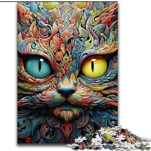 Puzzle für Erwachsene, 1000 Teile, Tier- und Katzen-Puzzle, Denksportspiel für Teenager, Familienspieleabend (Größe: 26x38cm) von LGSHENG