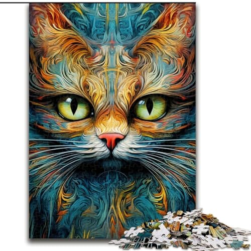 Puzzle für Erwachsene, 1000 Teile, Tiere, Katzen, Puzzle, Spiel für Erwachsene, Geschenk, interaktives Familienspiel, Gehirn-Herausforderung, Geschenk (Größe: 50x75cm) von LGSHENG