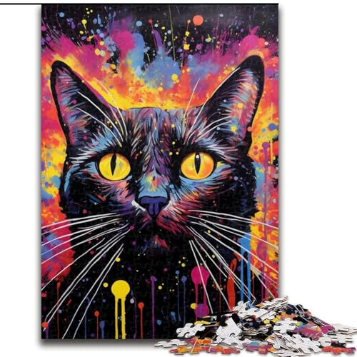 Puzzle für Erwachsene, 1000 Teile, Tiere, Katzen, anspruchsvolles Denkspiel für Teenager, perfekt als Heimdekoration oder Geschenk (Größe: 26x38cm) von LGSHENG