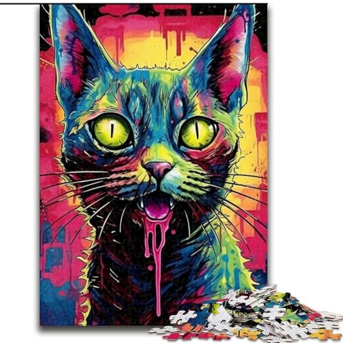 Puzzle für Erwachsene, 1000 Teile, Tiere, Katzen, interaktives Familienspiel, ideal für Teenager, Denksportaufgabe als Geschenk (Größe: 26x38cm) von LGSHENG