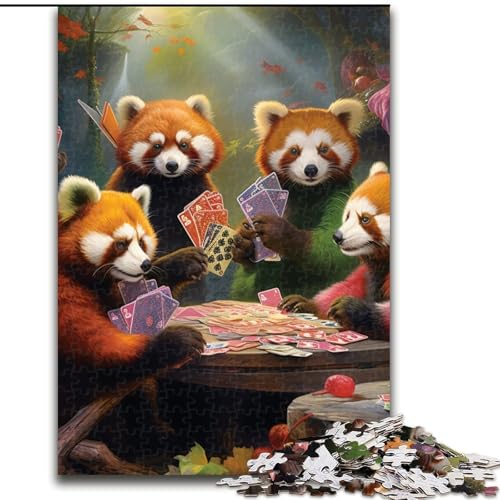 Puzzle für Erwachsene, 1000 Teile, Tiere Spielen Poker, interaktives Familienpuzzlespiel, ideal für Teenager, Denksportgeschenk (Größe: 26x38cm) von LGSHENG