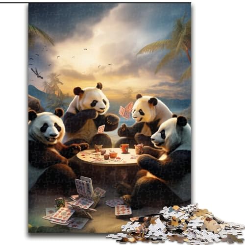 Puzzle für Erwachsene, 1000 Teile, Tiere Spielen Poker, interaktives Familienspiel, Familienaktivitätsspiel (Größe: 50x75cm) von LGSHENG
