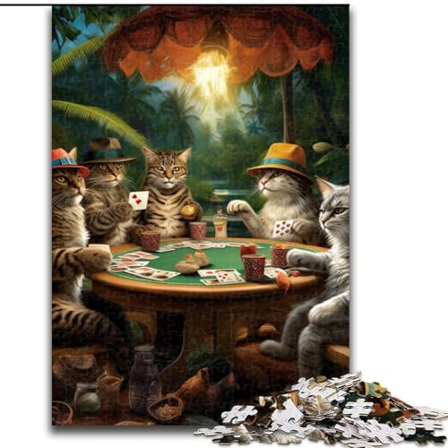 Puzzle für Erwachsene, 1000 Teile, Tiere Spielen Poker, kreatives Familienspiel und Heimdekoration, Teenager (Größe: 26x38cm) von LGSHENG