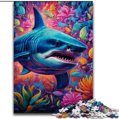 Puzzle für Erwachsene, 1000 Teile, Tierkunst, Hai-Puzzle, Familienbindungsaktivität, einzigartiges Geschenk für Feiertage und Geburtstage (Größe: 26x38cm) von LGSHENG