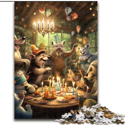 Puzzle für Erwachsene, 1000 Teile, Tierparty-Puzzle, anspruchsvolles Denkspiel, Familienaktivität, Heimdekoration, (Größe: 26x38cm) von LGSHENG