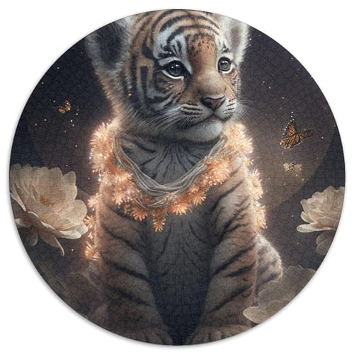 Puzzle für Erwachsene, 1000 Teile, Tiger, rund, Denksportspiel, interaktives Familienspiel, geeignet für Kinder ab 14 Jahren, 67,5 x 67,5 cm Puzzle für Erwachsene, 1000 Teile, Tiger, rund, Denksportspiel, interaktives Familienspiel, geeignet für Kinder ab 14 Jahren, 67,5 x 67,5 cm von LGSHENG