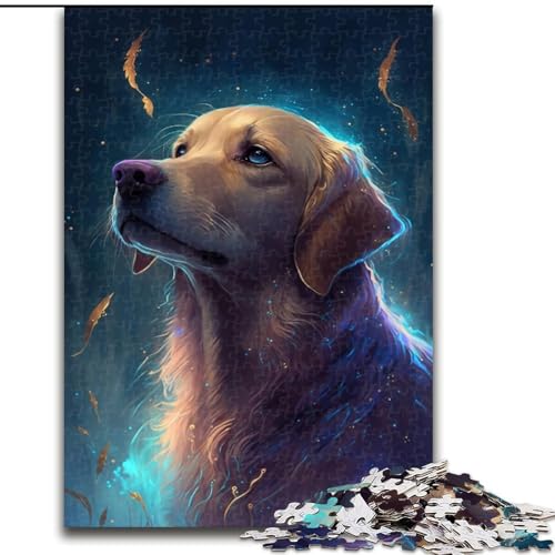Puzzle für Erwachsene, 1000 Teile, Traumhafter Golden Retriever, interaktives Familienspiel, ideal für Teenager, Denksport-Geschenk (Größe: 50x75cm) von LGSHENG
