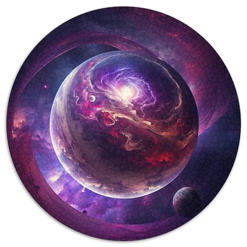 Puzzle für Erwachsene, 1000 Teile, Universum, Planeten, Landschaft, rund, interaktives Familienspiel, Denksportaufgabe, Geschenk, Lernspielzeug (67,5 x 67,5 cm) von LGSHENG