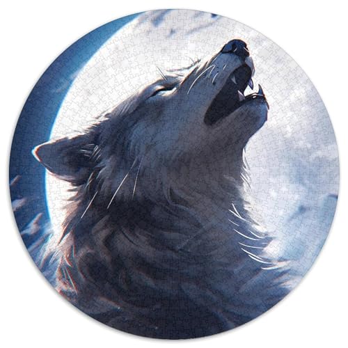 Puzzle für Erwachsene, 1000 Teile, Wolf, rund, Denksportspiel, interaktives Familienspiel, geeignet für Kinder ab 14 Jahren, 67,5 x 67,5 cm Puzzle für Erwachsene, 1000 Teile, Wolf, rund, Denksportspiel, interaktives Familienspiel, geeignet für Kinder ab 14 Jahren, 67,5 x 67,5 cm von LGSHENG