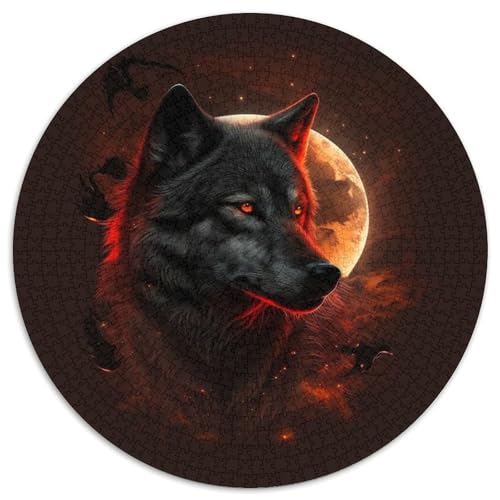 Puzzle für Erwachsene, 1000 Teile, Wolf-Puzzle aus Pappe, perfekt für Halloween, Weihnachten, Geburtstagsgeschenk, 67,5 x 67,5 cm von LGSHENG