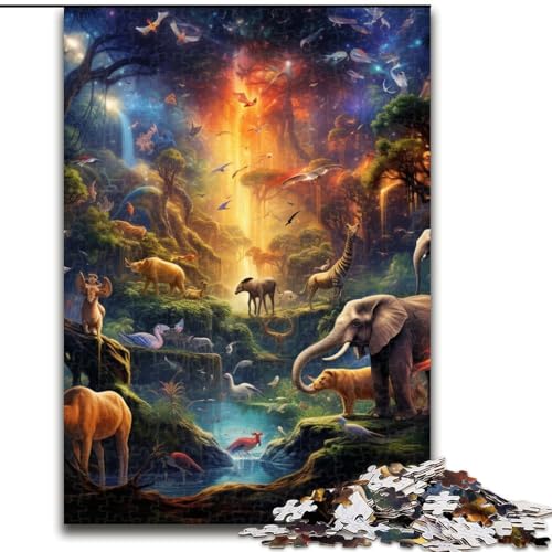Puzzle für Erwachsene, 1000 Teile, afrikanische Tiere, anspruchsvolles DIY-Dekorationsspiel, interaktives Familienspielzeug (Größe: 26x38cm) von LGSHENG