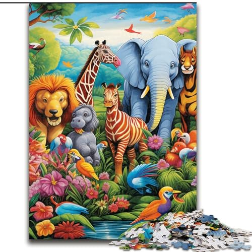 Puzzle für Erwachsene, 1000 Teile, afrikanische Tiere, anspruchsvolles Denkspiel, Familienaktivität, Heimdekoration, (Größe: 50x75cm) von LGSHENG