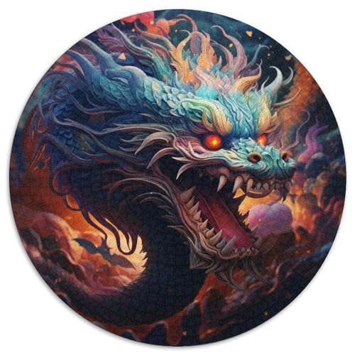 Puzzle für Erwachsene, 1000 Teile, bunter chinesischer Drache, rundes Puzzle, Familienaktivität, einzigartiges Geschenk für Feiertage und Geburtstage, 67,5 x 67,5 cm Puzzle für Erwachsene, 1000 Teile, bunter chinesischer Drache, rundes Puzzle, Familienaktivität, einzigartiges Geschenk für Feiertage und Geburtstage, 67,5 x 67,5 cm von LGSHENG