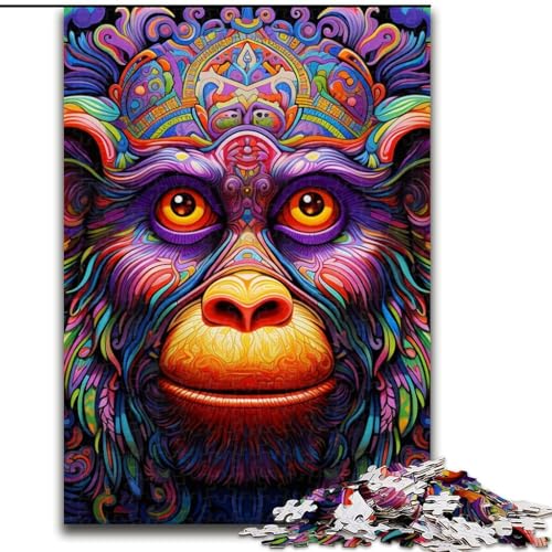Puzzle für Erwachsene, 1000 Teile, buntes Affen-Puzzle, Denksportspiel für Teenager, Spieleabend mit der Familie (Größe: 26x38cm) von LGSHENG