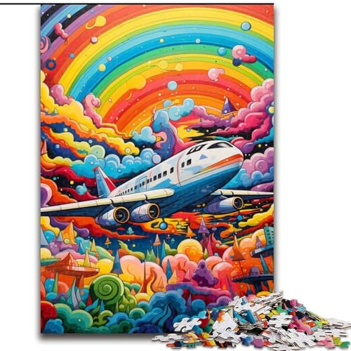 Puzzle für Erwachsene, 1000 Teile, buntes Flugzeug-Puzzle, anspruchsvolles DIY-Dekorationsspiel, interaktives Familienspielzeug (Größe: 26x38cm) von LGSHENG