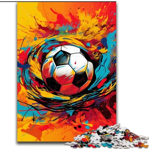 Puzzle für Erwachsene, 1000 Teile, buntes Fußball-Sport-Puzzle, Spielgeschenk für Erwachsene, interaktives Familienspiel, Gehirn-Herausforderungsgeschenk (Größe: 50x75cm) von LGSHENG