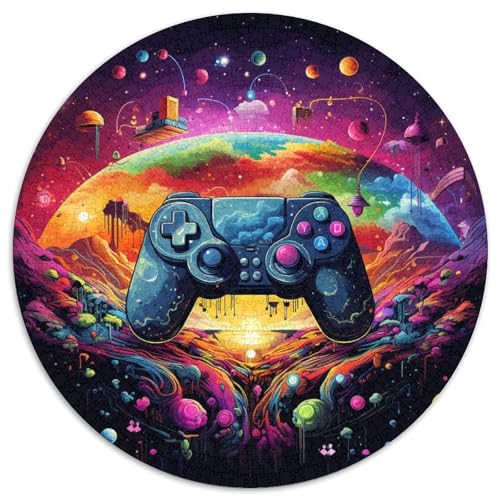 Puzzle für Erwachsene, 1000 Teile, buntes Gamepad, rundes Puzzle, interaktives Familienspiel, Denksportaufgabe, Geschenk, Lernspielzeug (67,5 x 67,5 cm) von LGSHENG