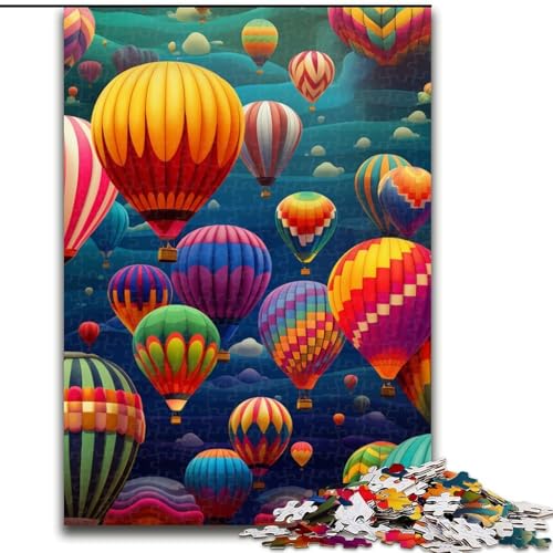 Puzzle für Erwachsene, 1000 Teile, buntes Heißluftballon-Puzzle, ideal für Teenager und Sammler, Reisegeschenk, Familienaktivität (Größe: 26x38cm) von LGSHENG