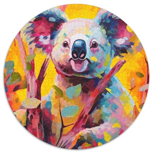 Puzzle für Erwachsene, 1000 Teile, buntes Koala-Puzzle, rund, interaktives Familienspiel, Gehirn-Herausforderung, Lernspielzeug, 67,5 x 67,5 cm Puzzle für Erwachsene, 1000 Teile, buntes Koala-Puzzle, rund, interaktives Familienspiel, Gehirn-Herausforderung, Lernspielzeug, 67,5 x 67,5 cm von LGSHENG