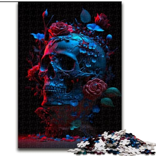 Puzzle für Erwachsene, 1000 Teile, dunkler Totenkopf, pädagogisches Denkspiel, künstlerische Heim- und Bürodekoration, ab 14 Jahren (Größe: 50x75cm) von LGSHENG