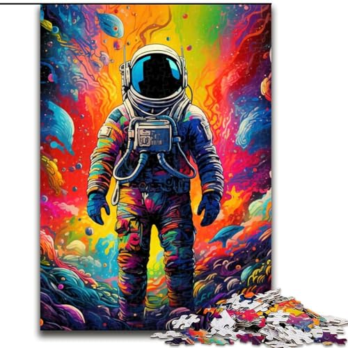 Puzzle für Erwachsene, 1000 Teile, farbenfrohes Astronauten-Puzzle, anspruchsvolles Denkspiel für Teenager, perfekt als Heimdekoration oder Geschenk (Größe: 26x38cm) von LGSHENG
