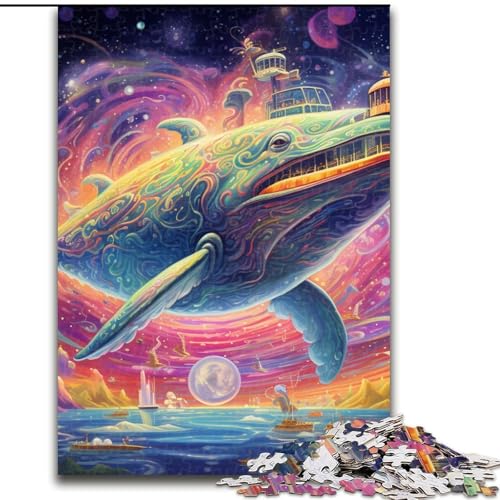 Puzzle für Erwachsene, 1000 Teile, farbenfrohes Blauwal-Puzzle, ideal für Teenager und Sammler, Reisegeschenk, Familienaktivität (Größe: 26x38cm) von LGSHENG
