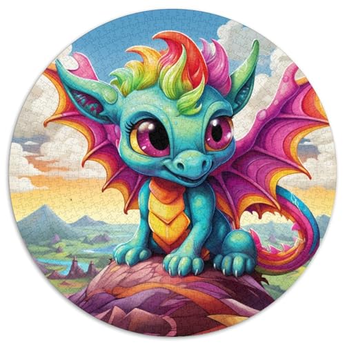 Puzzle für Erwachsene, 1000 Teile, farbenfrohes Kunst-Drachenbaby, Papppuzzle, Denkspiel für Teenager, 67,5 x 67,5 cm von LGSHENG