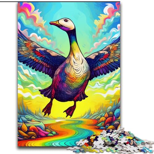Puzzle für Erwachsene, 1000 Teile, farbenfrohes Kunst-Enten-Puzzle, anspruchsvolles Denkspiel, Familienaktivität, Heimdekoration, (Größe: 26x38cm) von LGSHENG