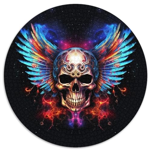 Puzzle für Erwachsene, 1000 Teile, farbenfrohes Kunst-Totenkopf-Puzzle, rund, interaktives Familienspiel, Gehirn-Herausforderung, Lernspielzeug, 67,5 x 67,5 cm Puzzle für Erwachsene, 1000 Teile, farbenfrohes Kunst-Totenkopf-Puzzle, rund, interaktives Familienspiel, Gehirn-Herausforderung, Lernspielzeug, 67,5 x 67,5 cm von LGSHENG