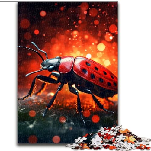 Puzzle für Erwachsene, 1000 Teile, farbenfrohes Marienkäfer-Puzzle, Spielgeschenk für Erwachsene, interaktives Familienspiel, Gehirn-Herausforderungsgeschenk (Größe: 26x38cm) von LGSHENG