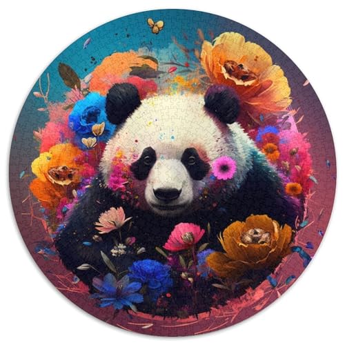 Puzzle für Erwachsene, 1000 Teile, farbenfrohes Panda-Kunstpuzzle aus Karton, perfekt für Halloween, Weihnachten, Geburtstagsgeschenk, 67,5 x 67,5 cm von LGSHENG