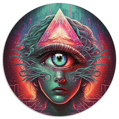 Puzzle für Erwachsene, 1000 Teile, farbige Schüler-Rundpuzzles, anspruchsvolles Denkspiel für Teenager, perfekt als Heimdekoration oder Geschenk (67,5 x 67,5 cm) von LGSHENG