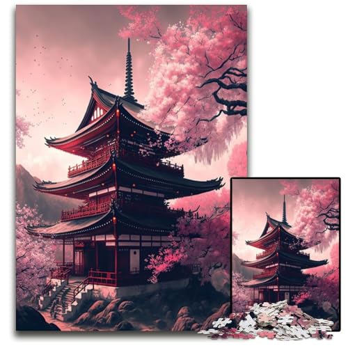 Puzzle für Erwachsene, 1000 Teile, japanischer Tempel, farbenfrohe Heimdekoration und interaktives Familienspiel, 26x38cm von LGSHENG