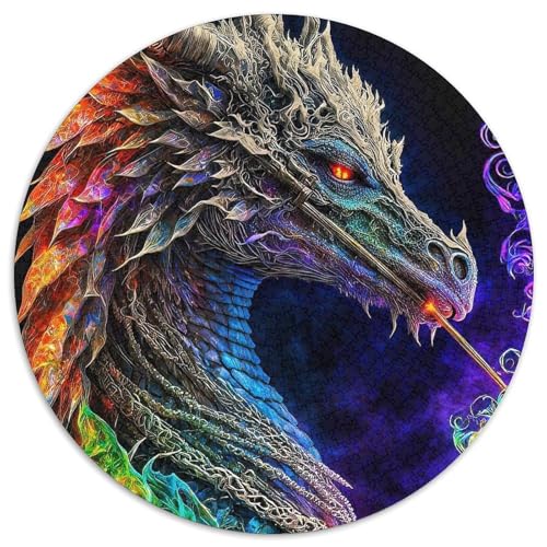 Puzzle für Erwachsene, 1000 Teile, kosmischer Drache, Papierpuzzle, interaktives Familienspiel, Denksportaufgabe, Geschenk, Lernspielzeug (67,5 x 67,5 cm) von LGSHENG