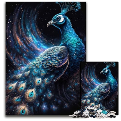 Puzzle für Erwachsene, 1000 Teile, kosmischer Pfau, Puzzle für Erwachsene, hochschwieriges Denkspiel für Jugendliche, 26x38cm Puzzle für Erwachsene, 1000 Teile, kosmischer Pfau, Puzzle für Erwachsene, hochschwieriges Denkspiel für Jugendliche, 26x38cm von LGSHENG